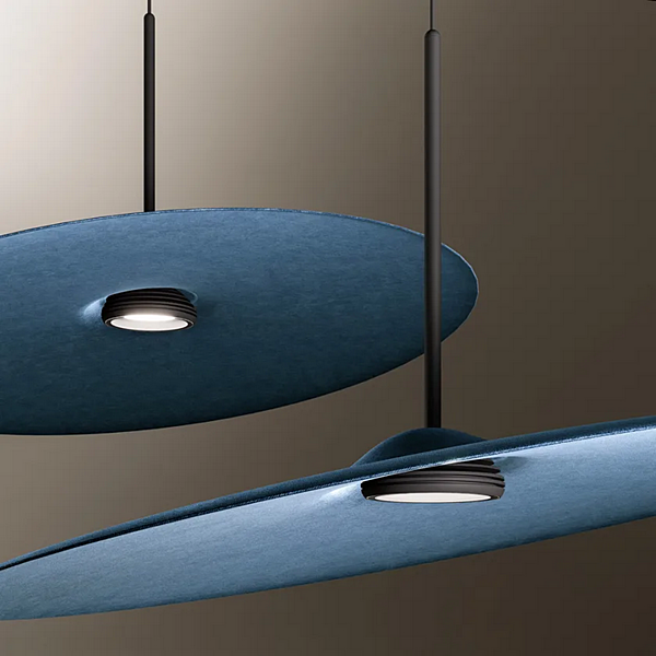 LED Pendelleuchte aus recyceltem PET Fabbian Acustica Fabrik Fabbian aus Italien. Foto №8