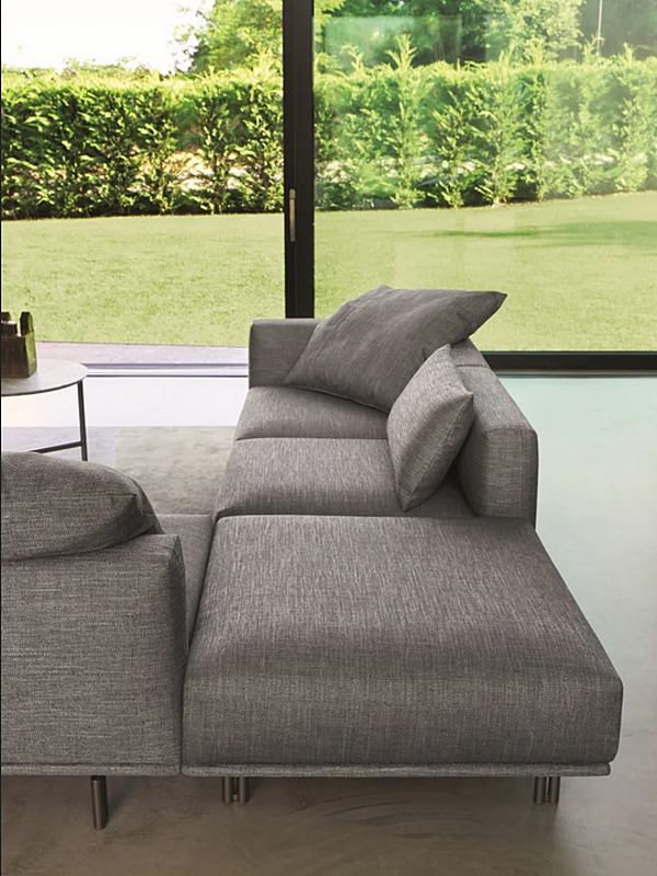 Modularer Ecksofa aus Stoff mit weicher Rückenlehne Flou Binario Fabrik Flou aus Italien. Foto №4