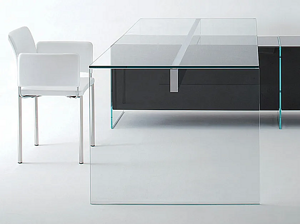 Eck-Schreibtisch aus Kristall Gallotti&Radice Air Desk 1 Fabrik Gallotti & Radice aus Italien. Foto №3