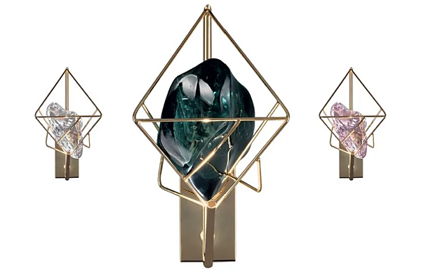 Tischlampe aus Kristall und Metall Euroluce Lampadari Cryrock Fabrik EUROLUCE LAMPADARi aus Italien. Foto №2