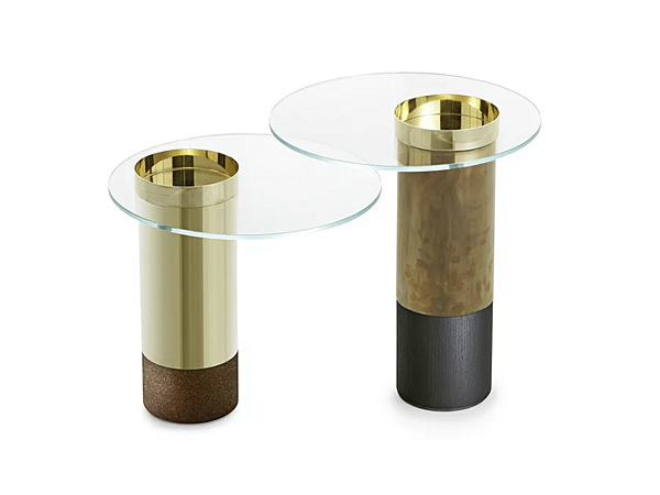 Beistelltisch aus Temperglas und Messing Haumea Gallotti&Radice Fabrik Gallotti & Radice aus Italien. Foto №1