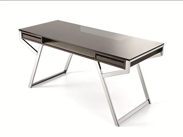 Sekretärenschreibtisch aus Glas und Edelstahl mit Schubladen Gallotti&Radice Lui Fabrik Gallotti & Radice aus Italien. Foto №2