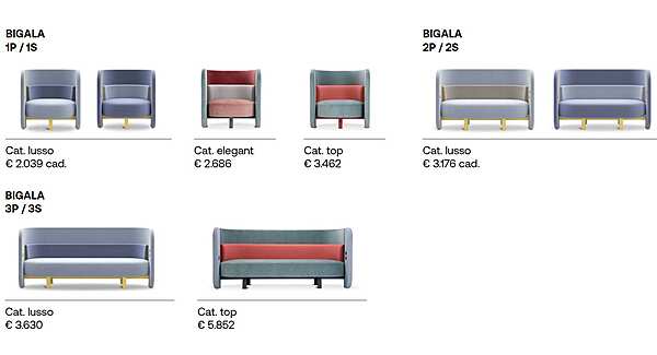 Zweisitzer Sofas aus Stoff mit weicher Rückenlehne Adrenalina Bigala IMB1070200, IMB1070201 Fabrik ADRENALINA aus Italien. Foto №6