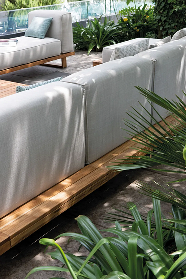 Zweisitzer Gartensofa aus Stoff und Teak Atmosphera 9 Zero 9.0.M1.MC Fabrik ATMOSPHERA aus Italien. Foto №8