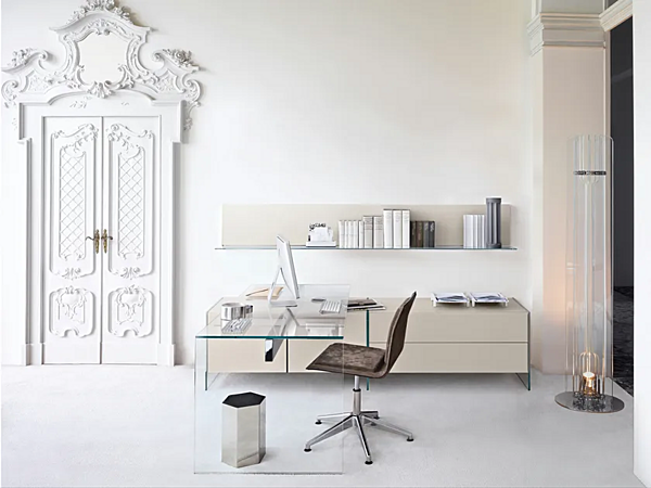 Eck-Schreibtisch aus Kristall Gallotti&Radice Air Desk 1 Fabrik Gallotti & Radice aus Italien. Foto №5