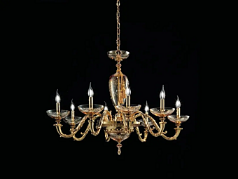 Messing Kronleuchter Aida L8 Euroluce Lampadari
