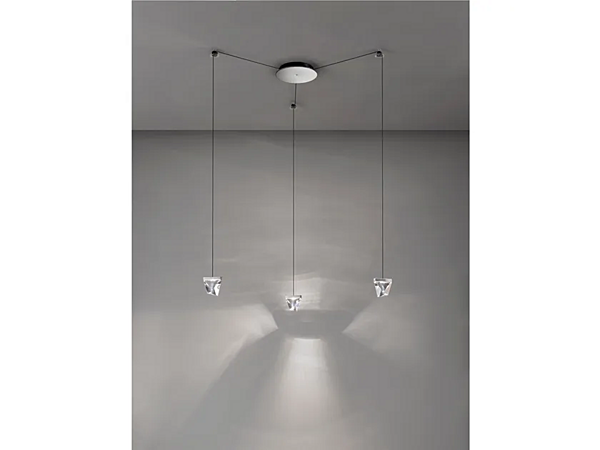 LED Kristall Pendelleuchte Tripla 3 Spots Fabbian Fabrik Fabbian aus Italien. Foto №1