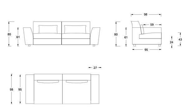 Couch TWILS New Port 35GCP1N 200 Fabrik TWILS (VENETA CUSCINI) aus Italien. Foto №9