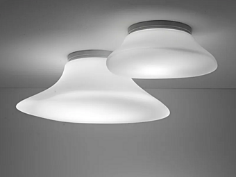 Glas-Deckenlampe mit Halogen und Fluoreszenz Fabbian Lumi Mycena Glas-Deckenlampe mit Halogen und Fluoreszenz Fabbian Lumi Mycena Fabrik Fabbian aus Italien