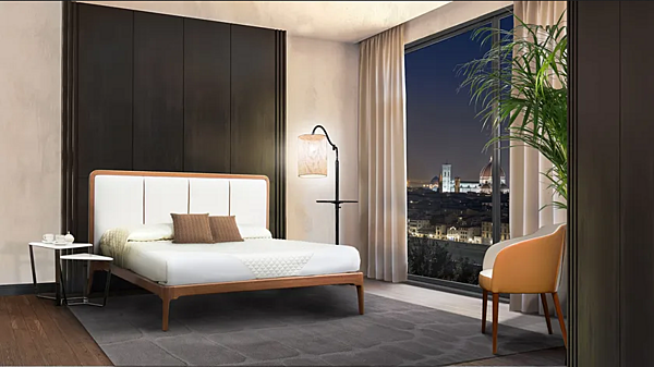 Holzbett mit gepolstertem Kopfteil Julia FORMITALIA Fabrik FORMITALIA aus Italien. Foto №3