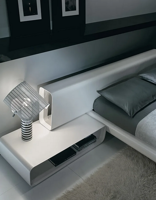 Doppelbett aus gegerbtem Leder mit integrierten Nachttischen Tube I 4 Mariani Fabrik i 4 Mariani aus Italien. Foto №7