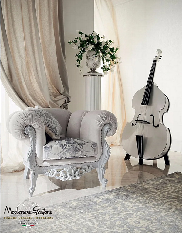 Stoffarmstuhl mit Armlehnen Modenese Luxury Interiors 13414 Fabrik MODENESE GASTONE aus Italien. Foto №2