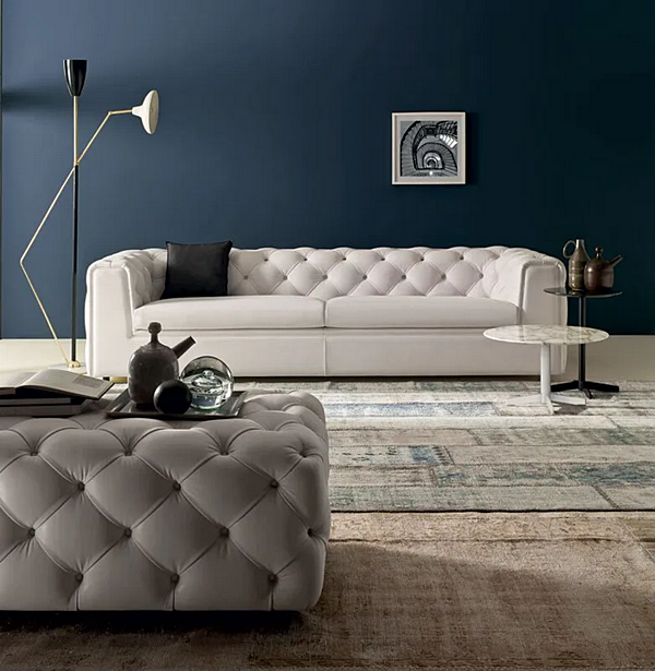 Tufted Leder Pouf Tudor i 4 Mariani Fabrik i 4 Mariani aus Italien. Foto №2