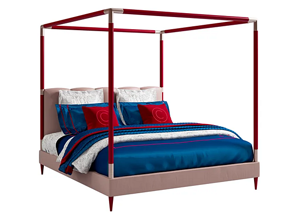 Canopy-Bett aus Nubuk und Metall Sesto Senso CPRN HOMOOD BS100, BS101, BS102 Fabrik CPRN HOMOOD aus Italien. Foto №1