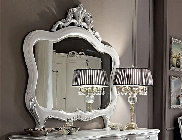 Wandmontierter gerahmter Spiegel aus Glas Modenese Luxury Interiors 11630 Fabrik MODENESE GASTONE aus Italien. Foto №1