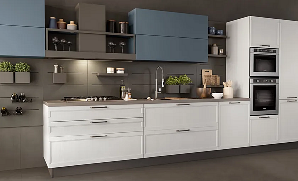 Lineare Einbauküche mit Griffen LUBE CUCINE Flavour Bridge 4 Fabrik LUBE CUCINE aus Italien. Foto №2