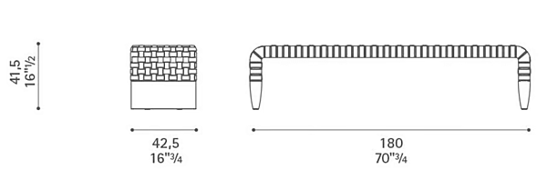 Gepolsterte Lederbank Brera POLTRONA FRAU Fabrik POLTRONA FRAU aus Italien. Foto №3