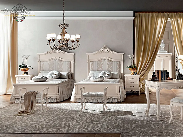 Vollbett mit gepolstertem Kopfteil Modenese Luxury Interiors 12204 Fabrik MODENESE GASTONE aus Italien. Foto №3