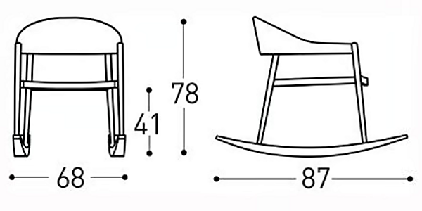 Schaukelstuhl aus Stoff mit Armlehnen VARASCHIN Clever Lounge 229D5, 229D3 Fabrik VARASCHIN aus Italien. Foto №14