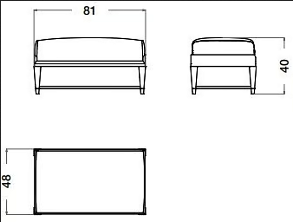 Rechteckiger Pouf aus Leder und Holz Eclipse CPRN HOMOOD E206 Fabrik CPRN HOMOOD aus Italien. Foto №2