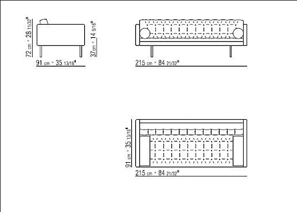 Sofa-Bett mit gepolsterrtem Leder FLEXFORM MAGISTER Fabrik FLEXFORM aus Italien. Foto №6