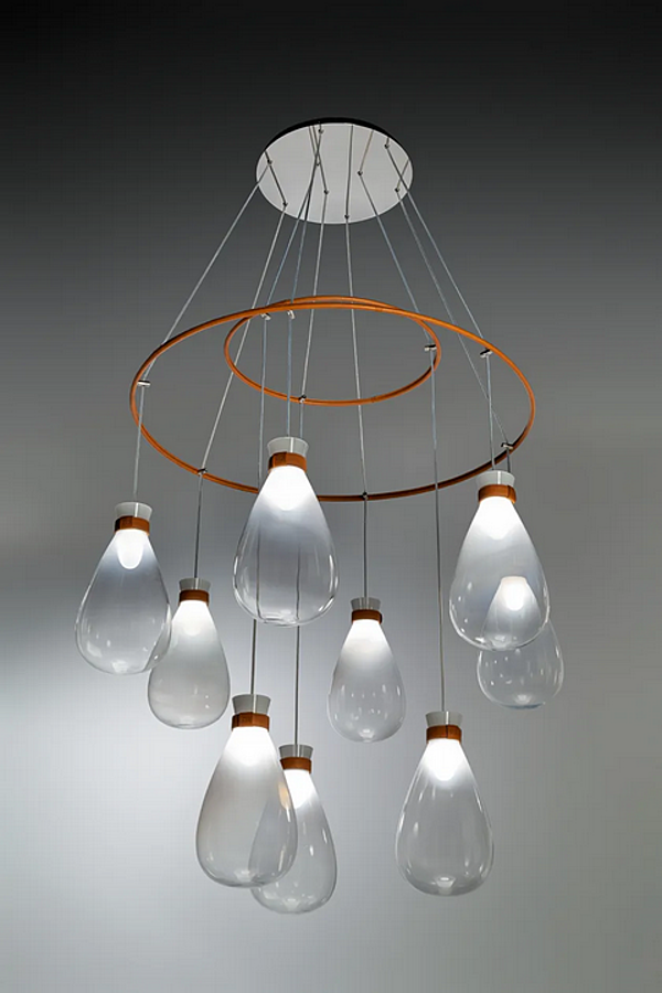 Blasenglas Kronleuchter Soffi POLTRONA FRAU Fabrik POLTRONA FRAU aus Italien. Foto №8