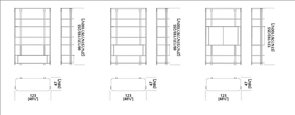Bücherregal aus Aluminium und Holz Syil Gallotti&Radice Fabrik Gallotti & Radice aus Italien. Foto №5
