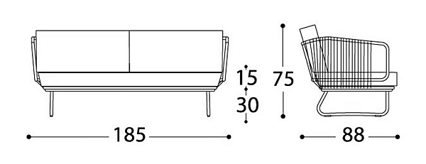 Sofa aus Kunstfaser mit Cord Babylon VARASCHIN 1743, 1744, 174D3, 174D3C Fabrik VARASCHIN aus Italien. Foto №13