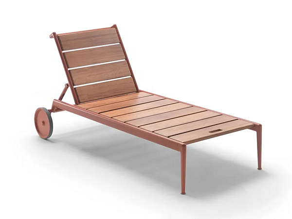 Liegestuhl mit Rollen aus Atlante-Holz FLEXFORM IROKO Fabrik FLEXFORM aus Italien. Foto №1