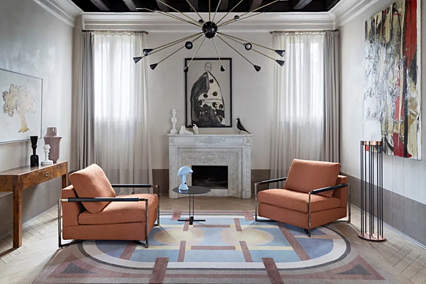 Stoffarmstuhl mit Armlehnen Saba Italia No Logo Light Fabrik SABA aus Italien. Foto №3