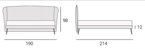 Doppelbett mit gepolsterter Rückwand aus Stoff Altrenotti Margarita Fabrik Altrenotti aus Italien. Foto №6
