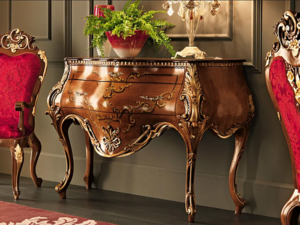 Konsolentisch aus massivem Holz mit Schubladen Modenese Luxury Interiors 11607 Fabrik MODENESE GASTONE aus Italien. Foto №1