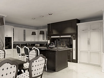 Maßküche mit Insel aus Holz Martini Interiors Lago Michigan Fabrik MARTINI INTERIORS aus Italien