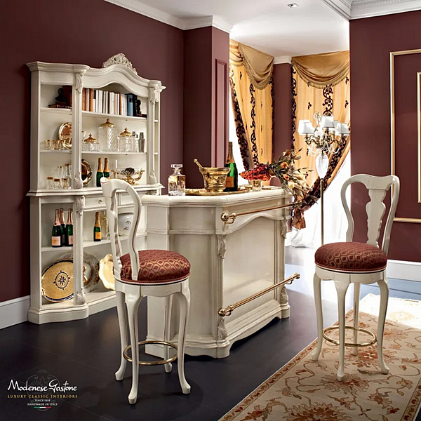 Barockstuhl mit gepolsterter Rückenlehne aus Holz Modenese Luxury Interiors 13521 Fabrik MODENESE GASTONE aus Italien. Foto №2