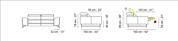 Ecksofa mit elektrischem Relaxmechanismus aus Stoff Princess Marinelli Home M1284 Fabrik Marinelli Home aus Italien. Foto №6