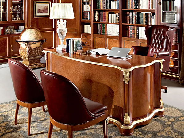 Rechteckiger Schreibtisch aus Holz mit Schubladen Modenese Luxury Interiors 13302 Fabrik MODENESE GASTONE aus Italien. Foto №3