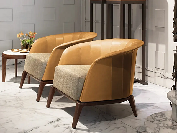 Lederarmchair mit Armlehnen Aura GIORGETTI 63981, 63982 Fabrik GIORGETTI aus Italien. Foto №4