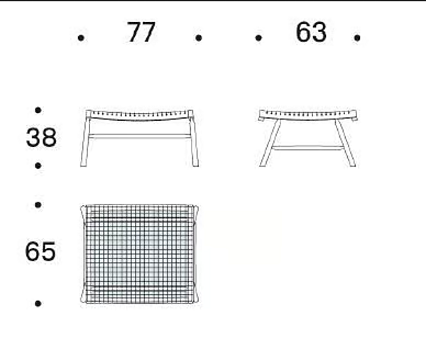 Fußhocker aus massivem Holz Sitar Saba Fabrik SABA aus Italien. Foto №6
