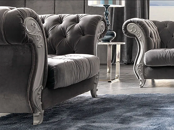 Tufted Armchair aus Stoff CORTEZARI GABRIEL 732 Fabrik CORTE ZARI aus Italien. Foto №1