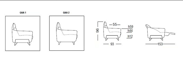 Zweisitzer Stoffsofa mit elektrischer Bewegung Egoitaliano Gaia Fabrik Egoitaliano aus Italien. Foto №9