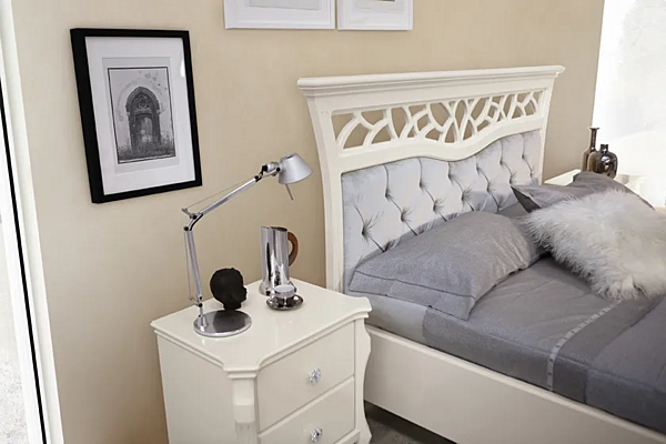 Doppelbett mit gepolsterter Rückenlehne aus Stoff MARZORATI Montecarlo Fabrik MARZORATI aus Italien. Foto №5