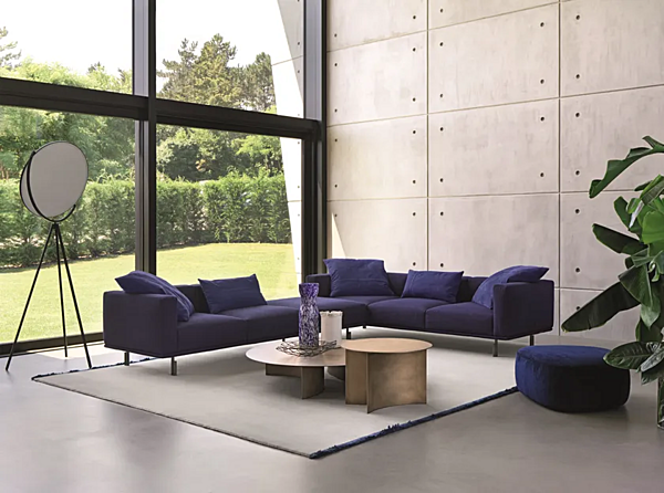 Modularer Ecksofa aus Stoff mit weicher Rückenlehne Flou Binario Fabrik Flou aus Italien. Foto №15