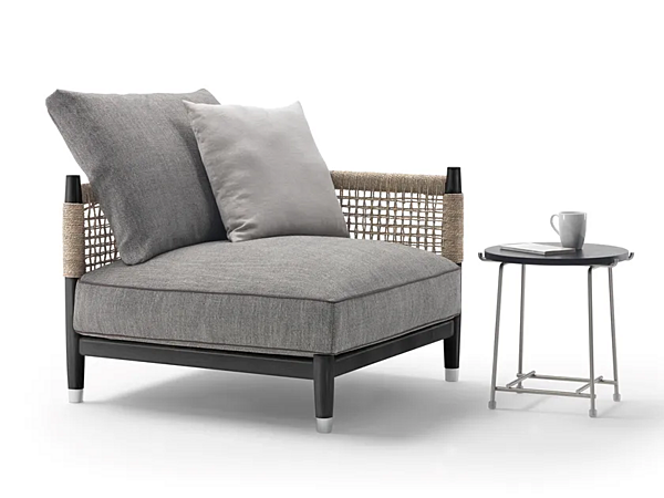 Modulares Stoffarmchair mit geflochtenem Papier-Rush FLEXFORM PARKER 29521/29522 29523/29524 Fabrik FLEXFORM aus Italien. Foto №1