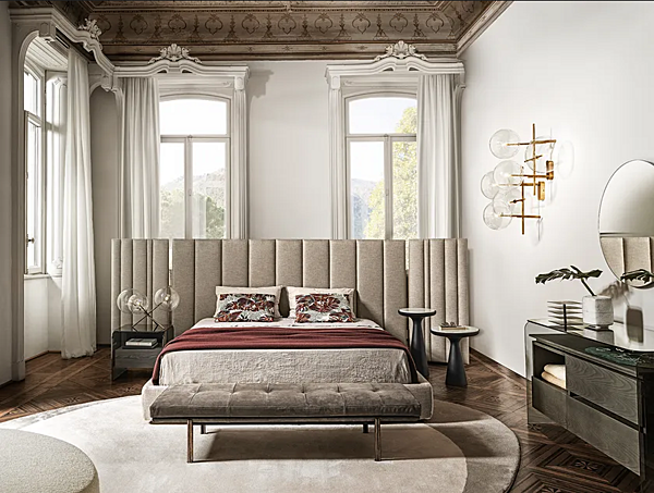 Doppelbett mit gepolstertem Kopfteil aus Stoff Gallotti&Radice Yuki Fabrik Gallotti & Radice aus Italien. Foto №2