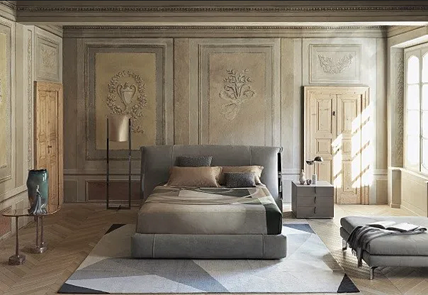 Doppelbett mit gepolsterter Rückwand Amal Flou Fabrik Flou aus Italien. Foto №5