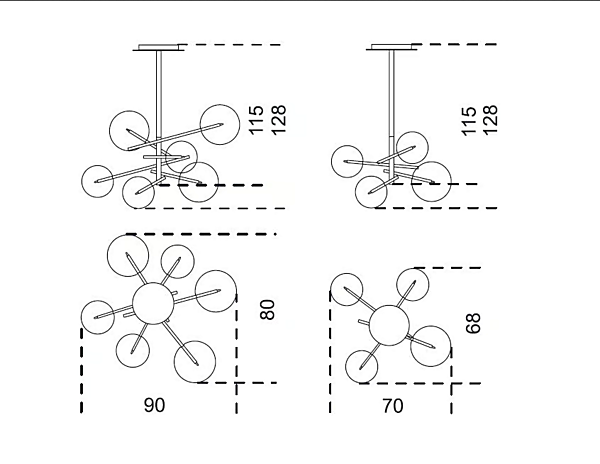Kristallpendelleuchte dimmbar aus LED Gallotti&Radice Bolle Fabrik Gallotti & Radice aus Italien. Foto №6