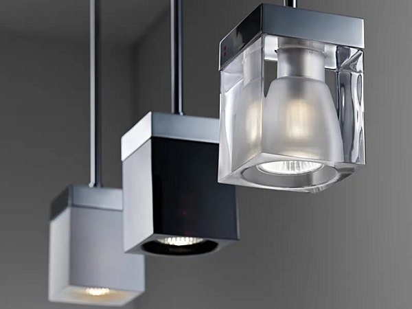 LED Kristall Pendelleuchte Cubetto Fabbian Fabrik Fabbian aus Italien. Foto №6