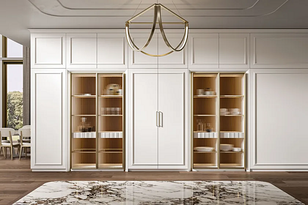 Maßgefertigte Holzküche mit Insel Radha 1 0 Old Line Fabrik Oldline aus Italien. Foto №11