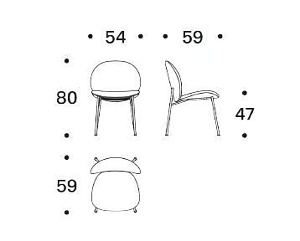 Polsterstuhl aus Stoff Ola Saba Fabrik SABA aus Italien. Foto №4