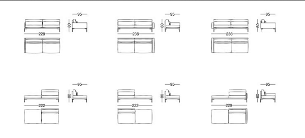 Sektionaler Sofa aus Leder oder Stoff 110 modern VIBIEFFE Fabrik VIBIEFFE aus Italien. Foto №15